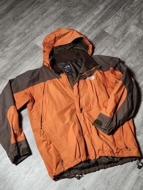 The North Face Men’s Orange and Brown Gortex Jacket